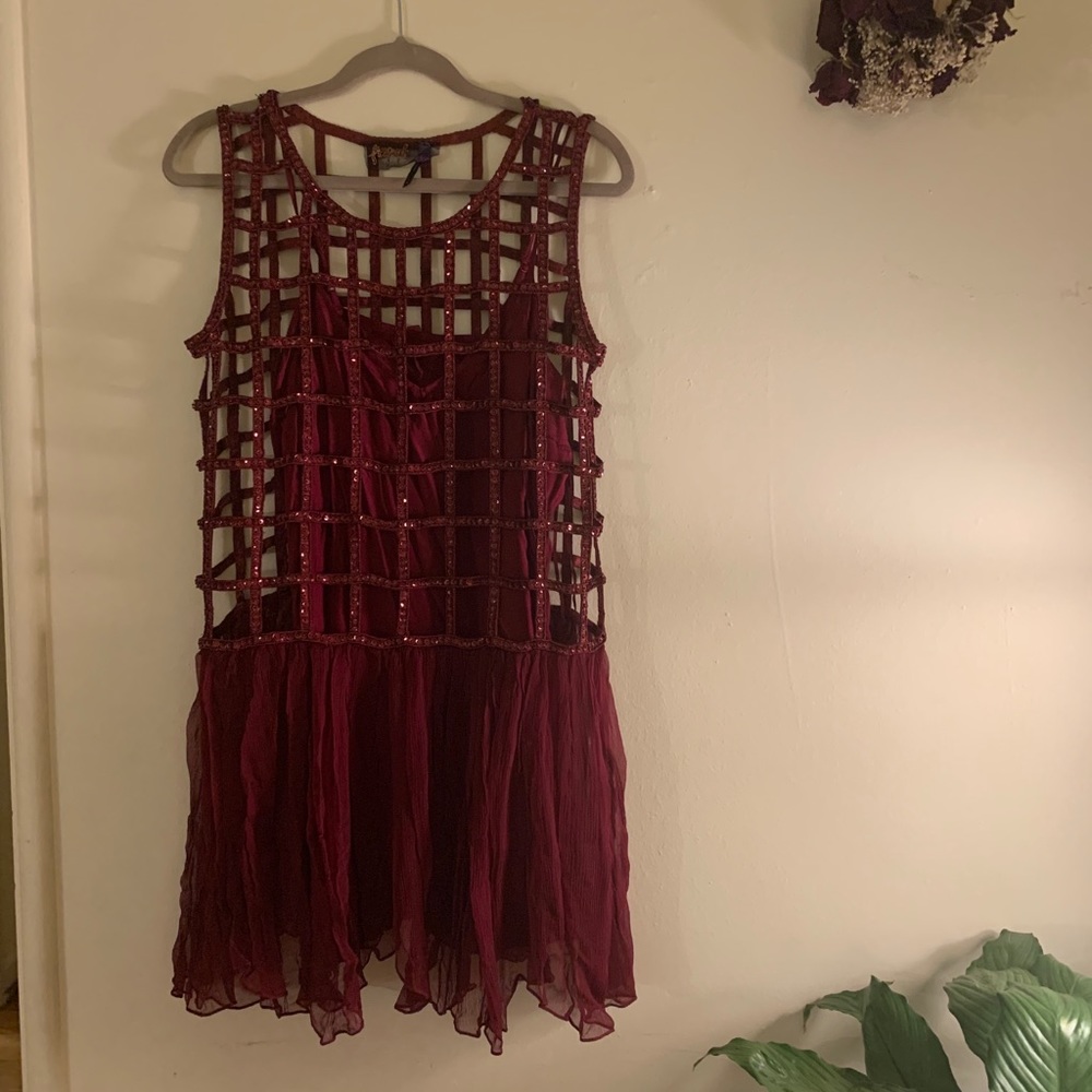 Red wine Free People Party Dress